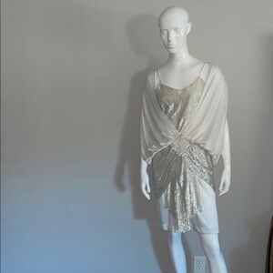 Elegant Gold and Cream Dress